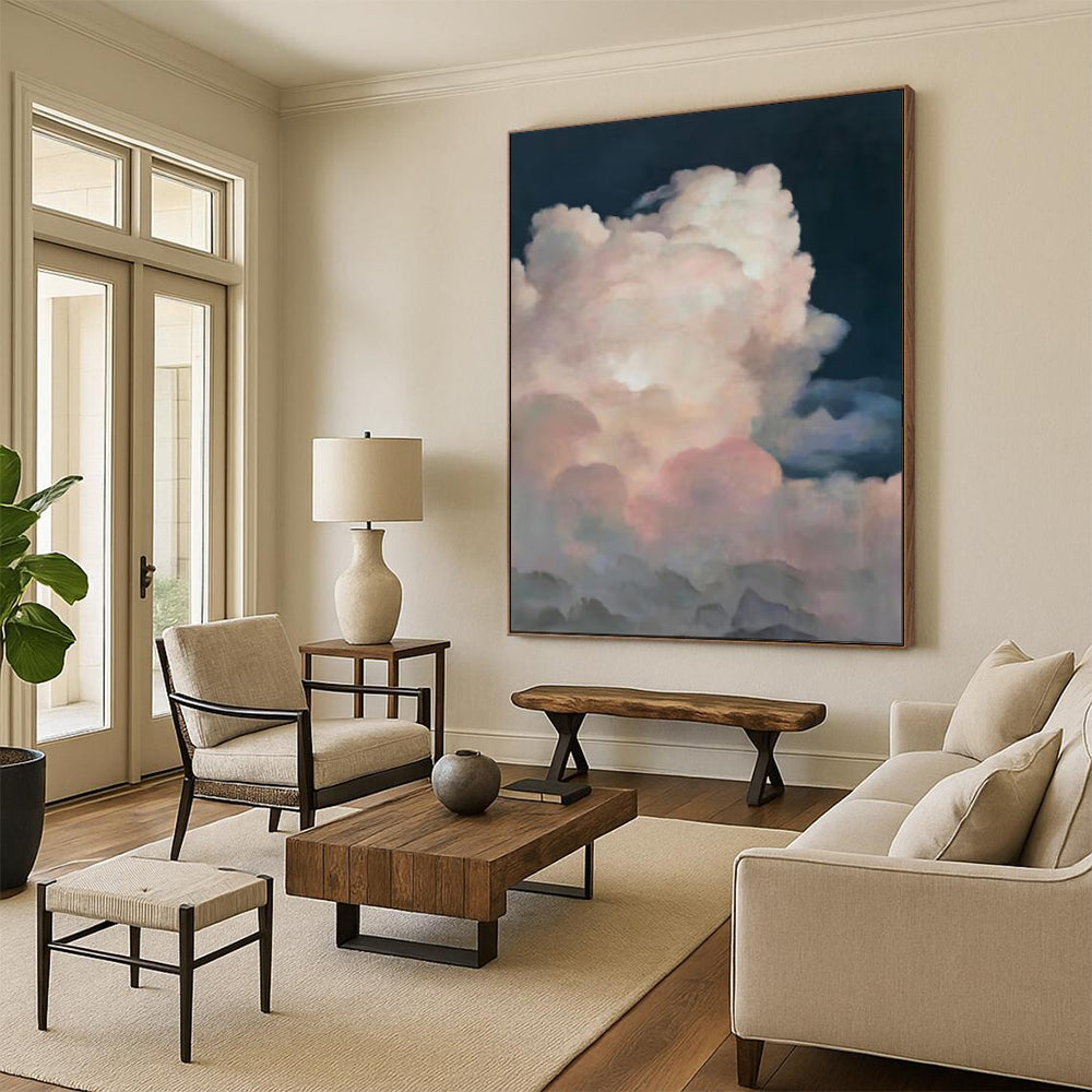 Organic & Fluid Hand-Painted Custom Abstract Painting for Office & Bar LargeART1975