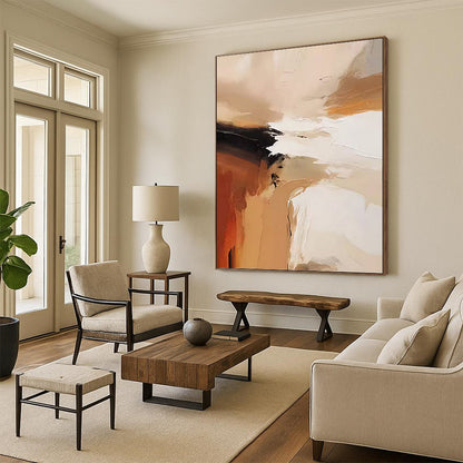 Alluringly Grand Hand - Painted Textured Abstract Painting for Retail Store & Showroom DKH1243