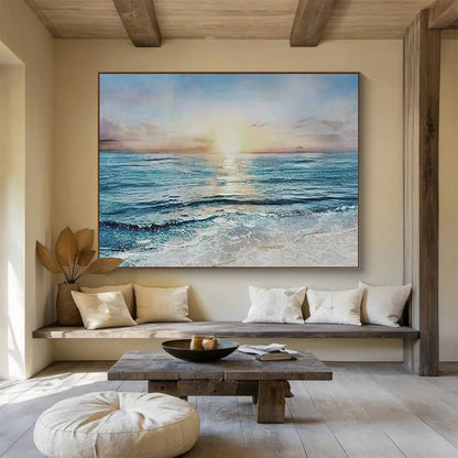 Sunset Over the Ocean - Romantic Living Room or Bedroom Art DLZ258