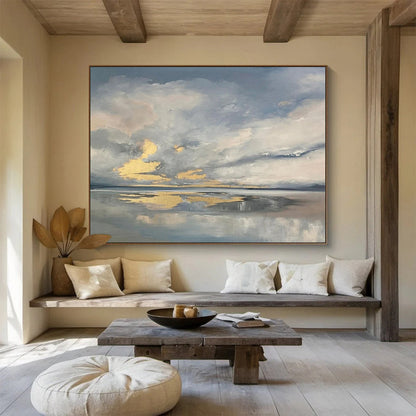 Cloudy Sky & Calm Sea - Tranquil Living Room or Bedroom Art DLZ253