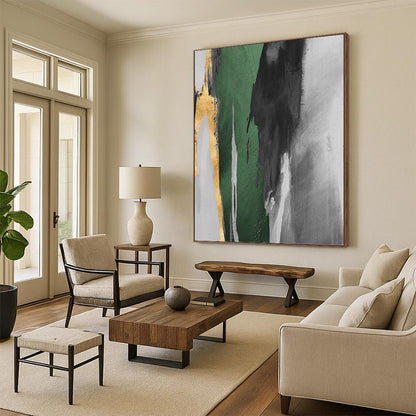Grandiose - Scale Vertical Hand - Painted Textured Custom Abstract Gem, Perfect for Bedroom and Dining Room DKH1522