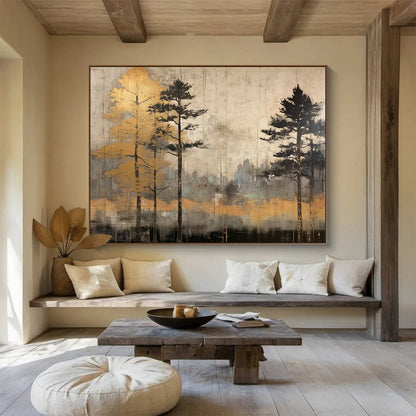 Golden Forest Mist - Rustic Living Room Charm DLZ106