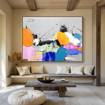 Colorful Abstract Splashes - Playful Living Room or Game Room Art DLZ267