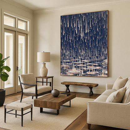 Lavish Hand - Painted Textured Abstract Mural for Bar & Hotel DKH1325