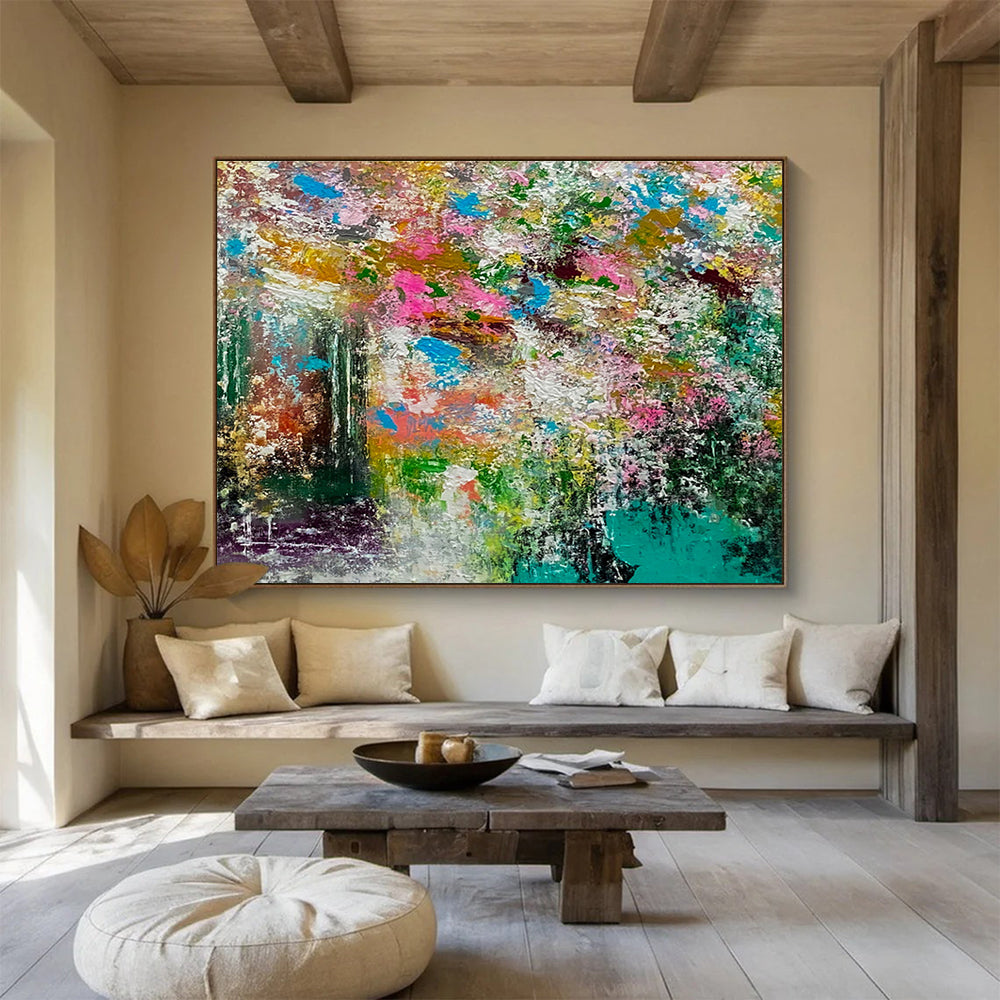 Peaceful Large Abstract Canvas with Tranquil Textured Patterns for Bedroom & Dining Room DKH919