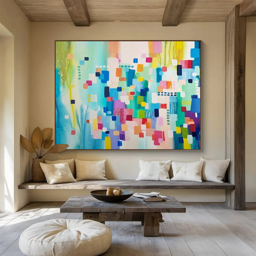 Enormous Hand-Painted Abstract Art for Office & Dining Room LargeART1497