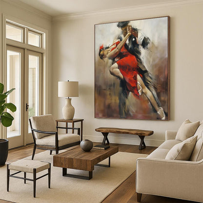 Custom Vertical Hand - Painted Large Abstract Gem for Bedroom and Hotel DKH1637