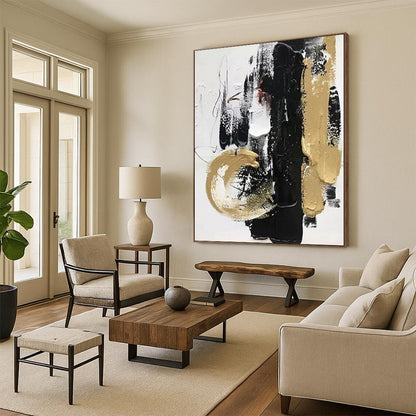 Pitted Textures: Mammoth Custom Abstract Work for Hallway and Living Room DTP146
