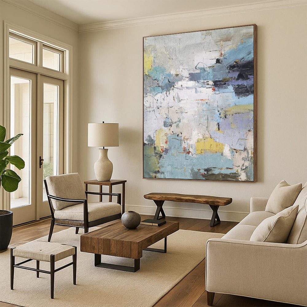 Custom Abstract Art: Large Dimensions, Textured Excellence for Dining Room & Hotel DTP312