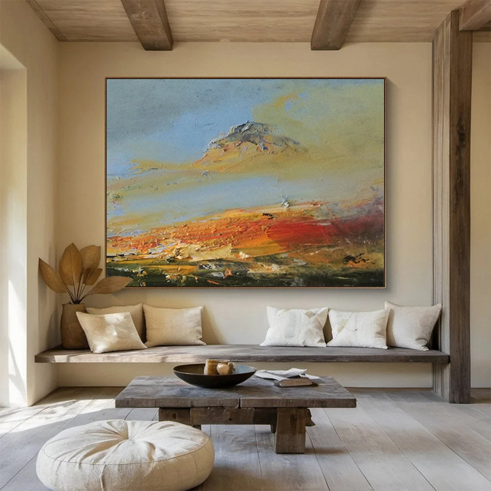 Impressionistic Mountain Sunset - Bold Living Room Statement DLZ039