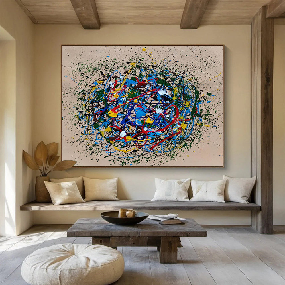 “Artistic Tides” Large - Format Abstract Mural for Bedroom & Dining Room DKH304