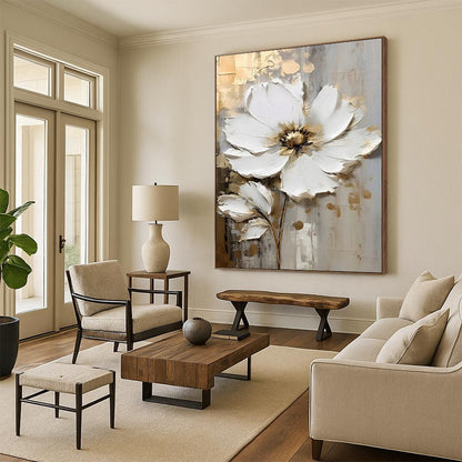 Large Custom Abstract Paintings: Textured Details for Bedroom & Bar DTP300