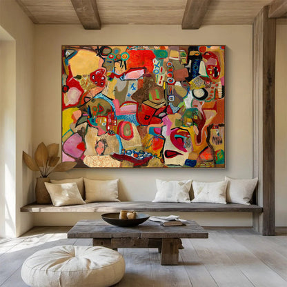 Colorful Abstract Narrative - Intriguing Living Room or Office Art DLZ240