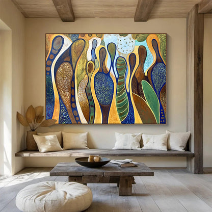 “Organic Shape Abstract” - Earthy Colors, Organic Forms - Painting On Canvas HB1411