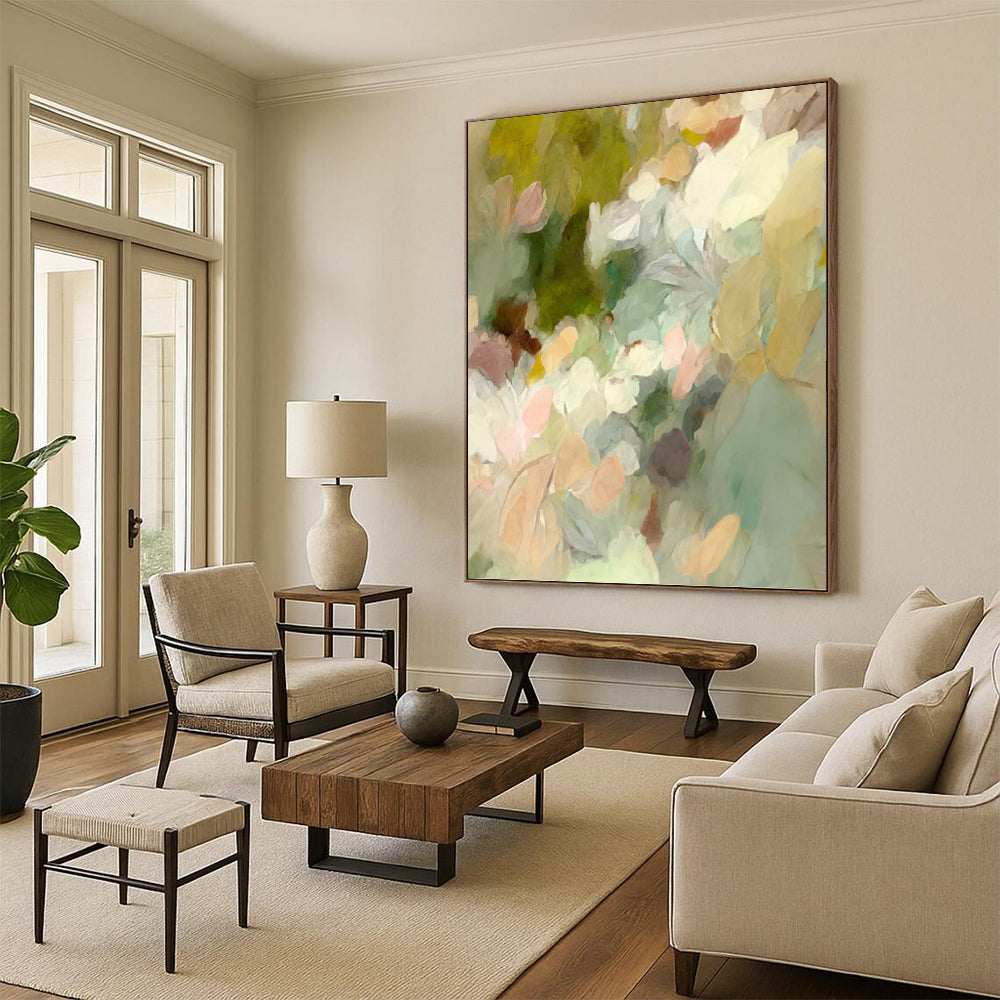Radiant Hand - Painted Textured Abstract Canvas for Living Room & Entryway DKH1352