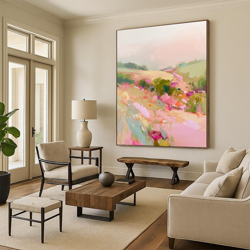 Luminous & Radiant Hand-Painted Custom Abstract Painting for Living Room & Office LargeART2012