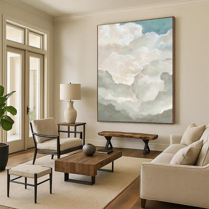 Vivid & Energetic Hand-Painted Custom Abstract Painting for Bedroom & Living Room LargeART1992