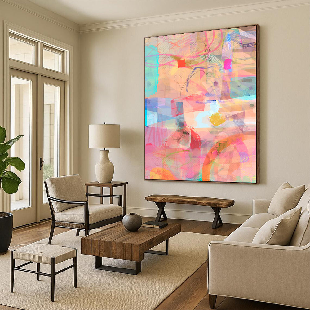 Hand-Painted Bespoke Abstract Canvas for Bar & Hotel LargeART1861