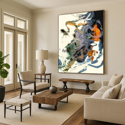 Large-Format-Scale Hand-Painted Abstract Canvases for Bedroom & Hallway LargeART2312