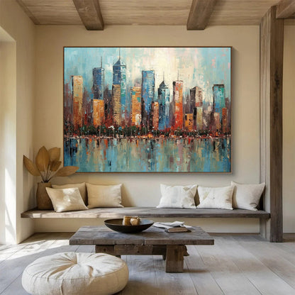 Colorful Cityscape Reflection - Vibrant Urban Living DLZ077