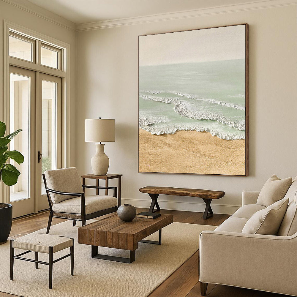 Supersized - Format Hand - Painted Textured Custom Abstract Painting, for Dining Room and Living Room DKH1489