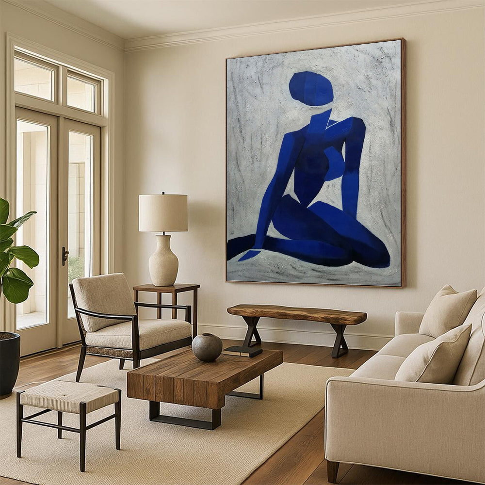 Grand - Sized Vertical Hand - Painted Textured Custom Abstract Crescendo for Office and Bedroom DKH1570