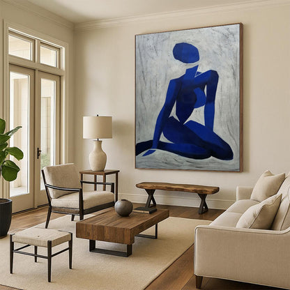 Grand - Sized Vertical Hand - Painted Textured Custom Abstract Crescendo for Office and Bedroom DKH1570