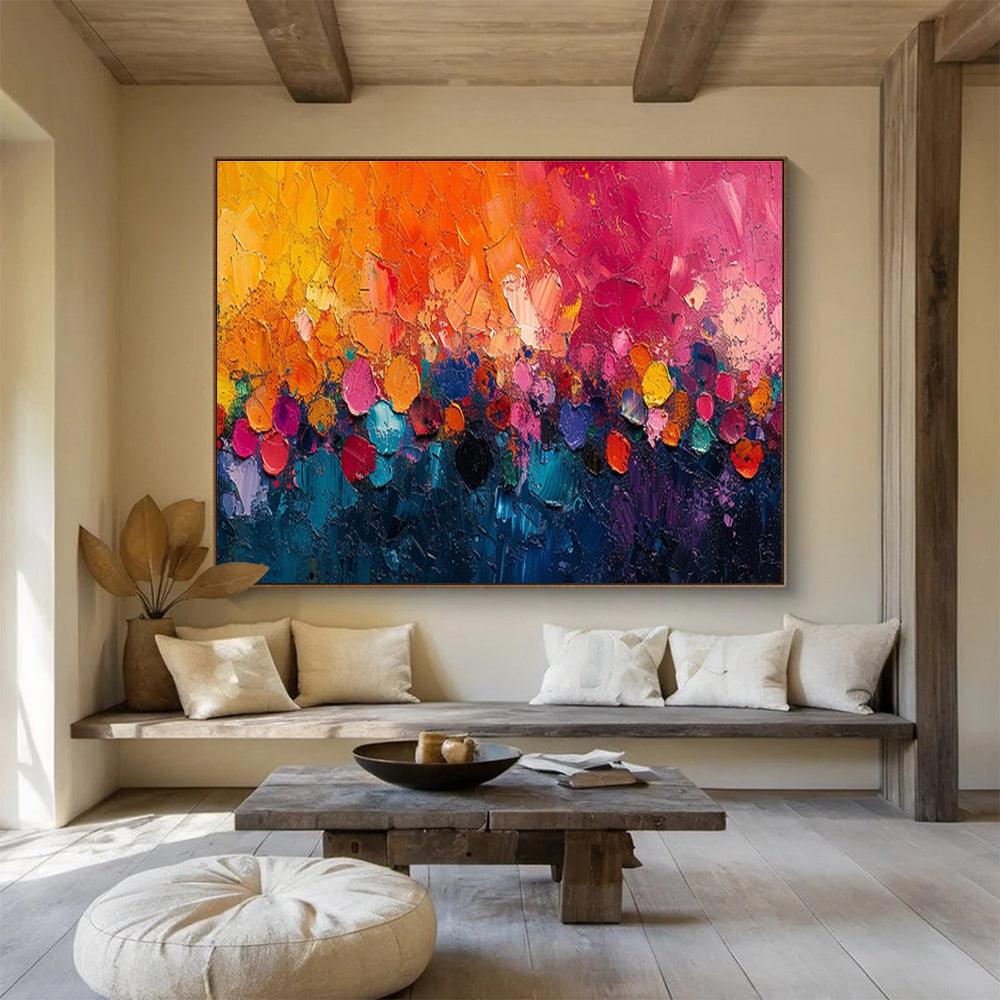 Monumental Hand - Painted Textured Abstract Art for Decorative Prestige DKH710