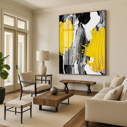 Vast - Expansive Vertical Hand - Painted Textured Custom Abstract Artifact, for Decorating Bedroom and Office DKH1526