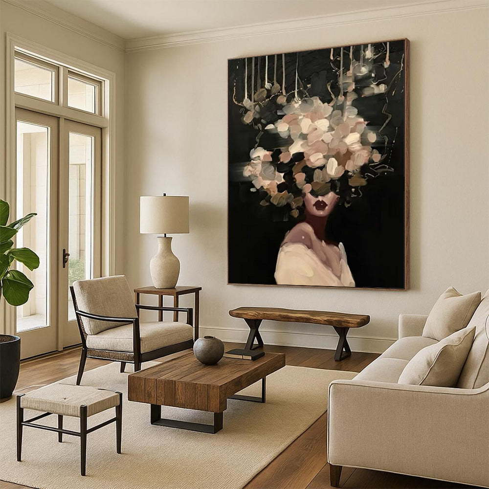 Big-Size Handmade Abstract Artworks: Textured Wonders for Living Room & Office DTP326