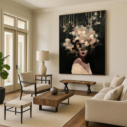 Big-Size Handmade Abstract Artworks: Textured Wonders for Living Room & Office DTP326