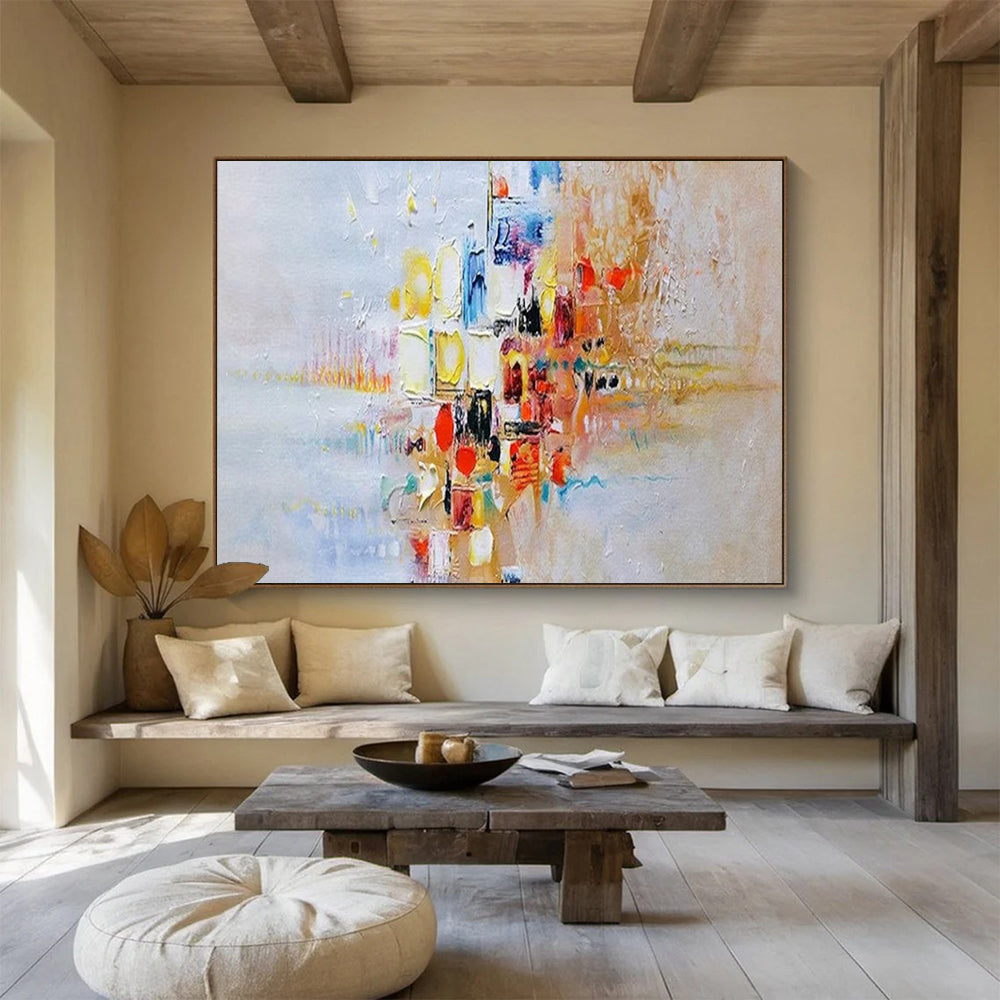 Colorful Abstract Cityscape - Vibrant Living Room or Office Art DLZ180