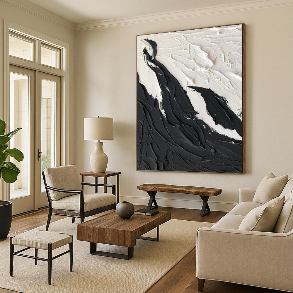 Large Custom Abstract Paintings with Textured Details for Bedroom & Office DTP395