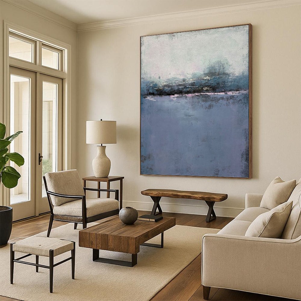 Striking Hand - Painted Textured Abstract Mural for Waiting Room & Lounge Area DKH1224