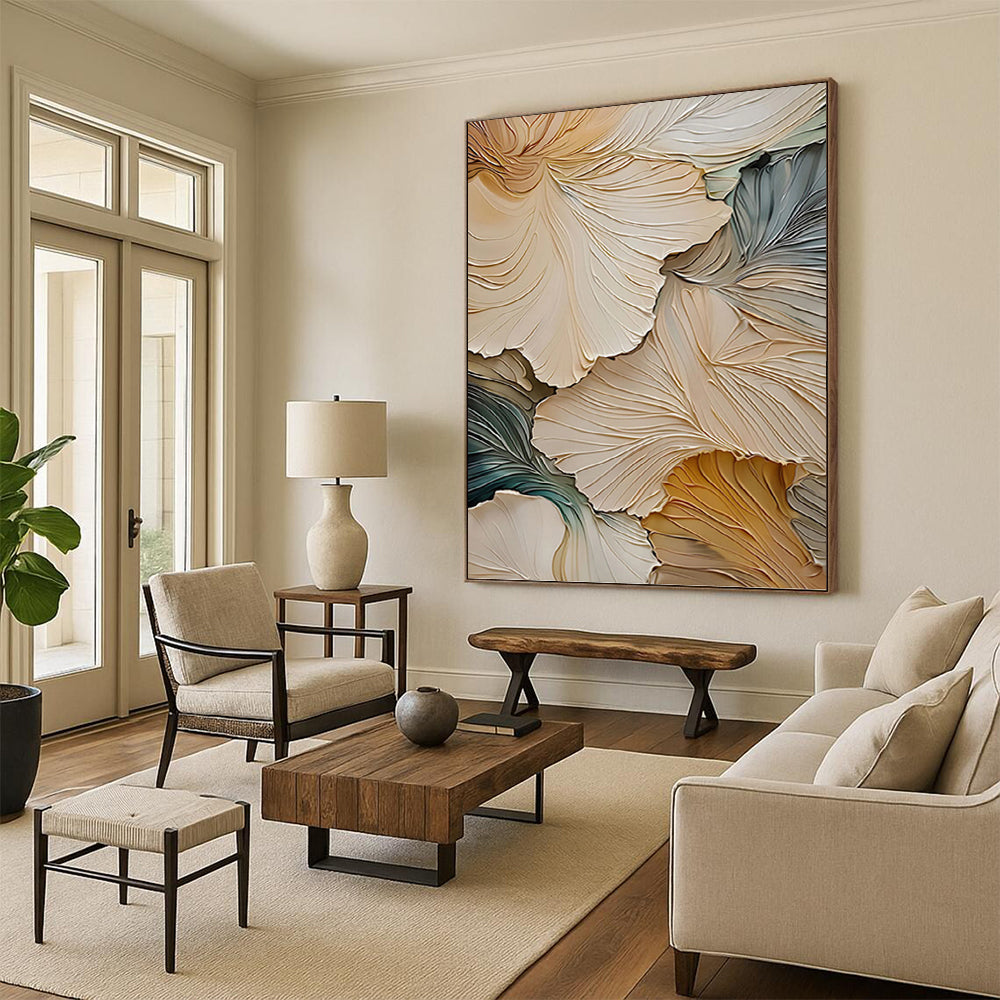 Regal Hand - Painted Textured Abstract Art on Canvas for Hotel & Entryway DKH1385