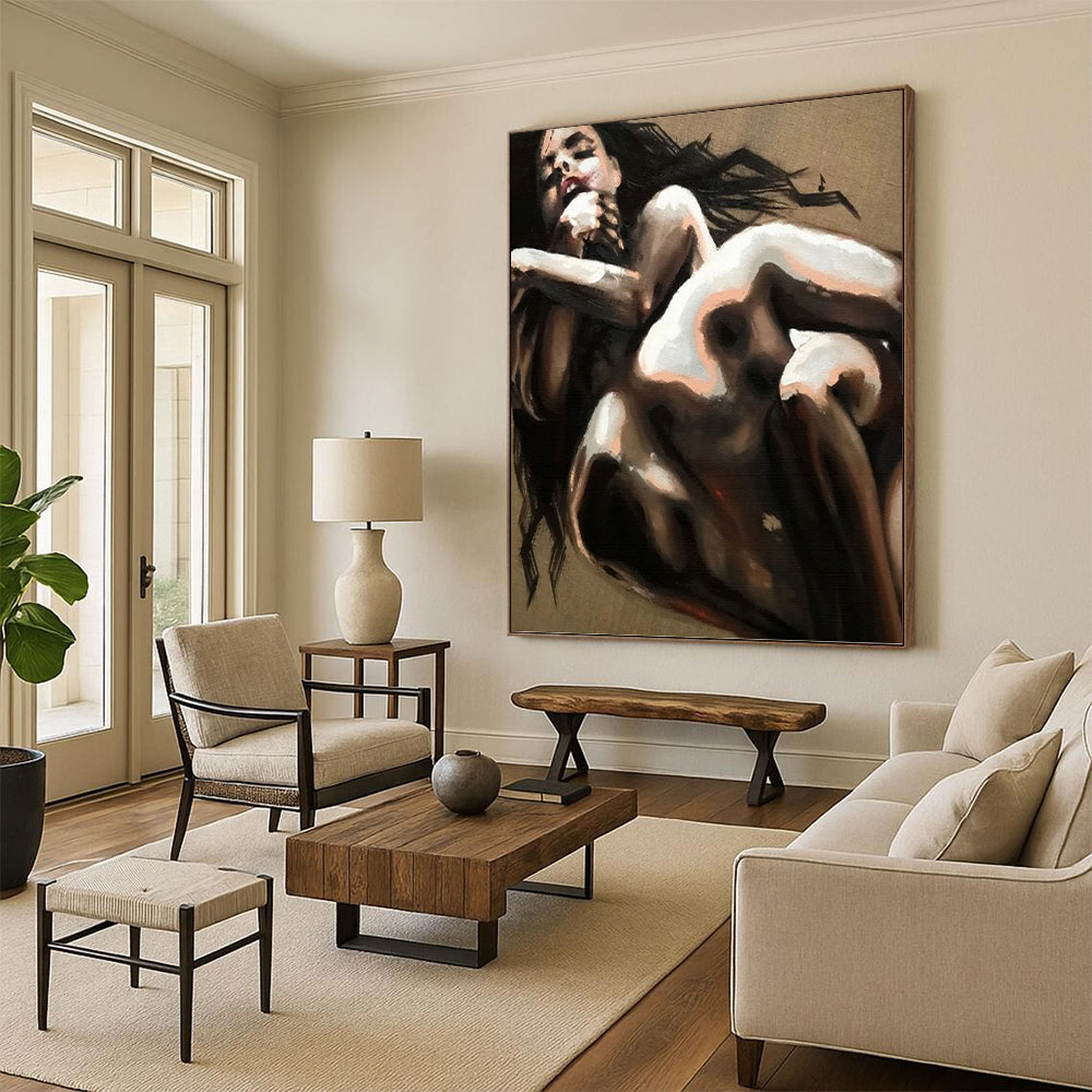 Large - Sized Vertical Custom Abstract Hand - Painted Masterpiece for Office and Dining Room DKH1631
