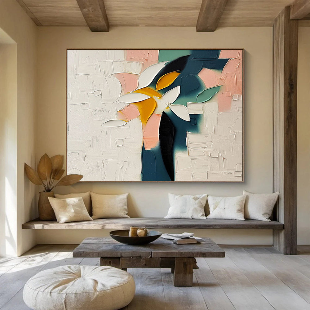 Large - Format Hand - Painted Textured Abstract Wall Decor for Visual Magnetism DKH747