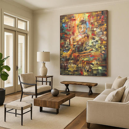 Large Vertical Custom Abstract Hand - Painted Artwork for Living Room and Bar DKH1627