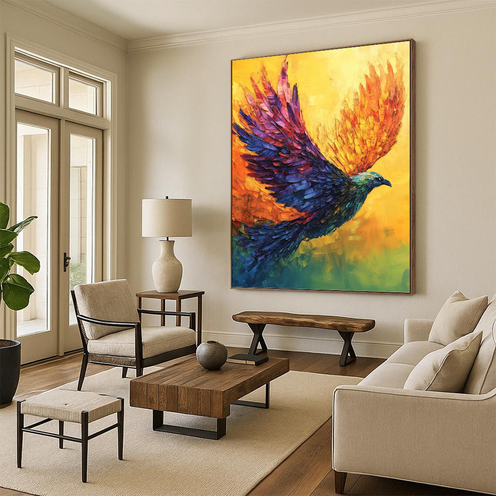Large Vertical Custom Abstract Hand - Painted Work for Bedroom and Office DKH1656