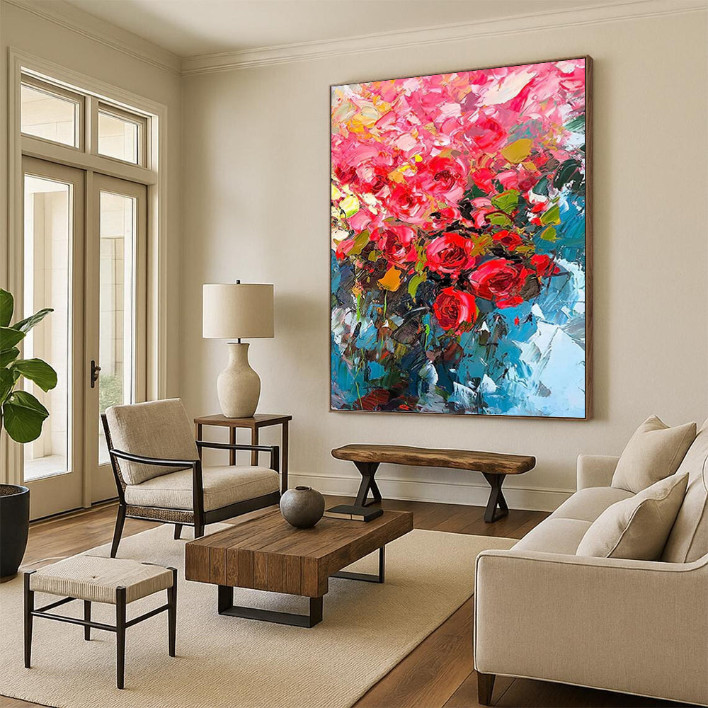 Large - Sized Refined Hand - Painted Textured Abstract on Canvas for Hotel & Dining Room DKH1432