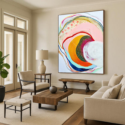 Large-Scale Custom Hand-Painted Abstract Art for Living Room & Dining Room LargeART1848