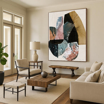 Oversized-Scale Hand-Painted Abstract Canvas for Bedroom & Office LargeART2309