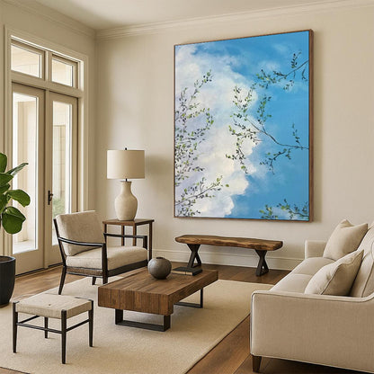 Exuberant & Playful Hand-Painted Custom Abstract Painting for Dining Room & Bar LargeART1986