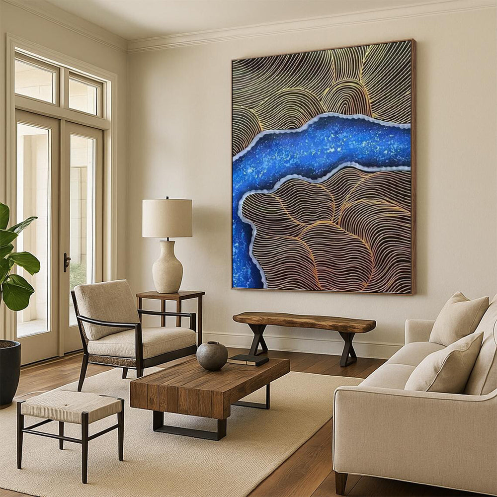 Stylish Hand - Painted Textured Abstract Art for Bar & Hotel DKH1345