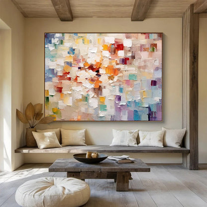 Graceful Original Hand - Crafted Textured Large Abstract Wall Mural for Elegant Ambiance DKH862