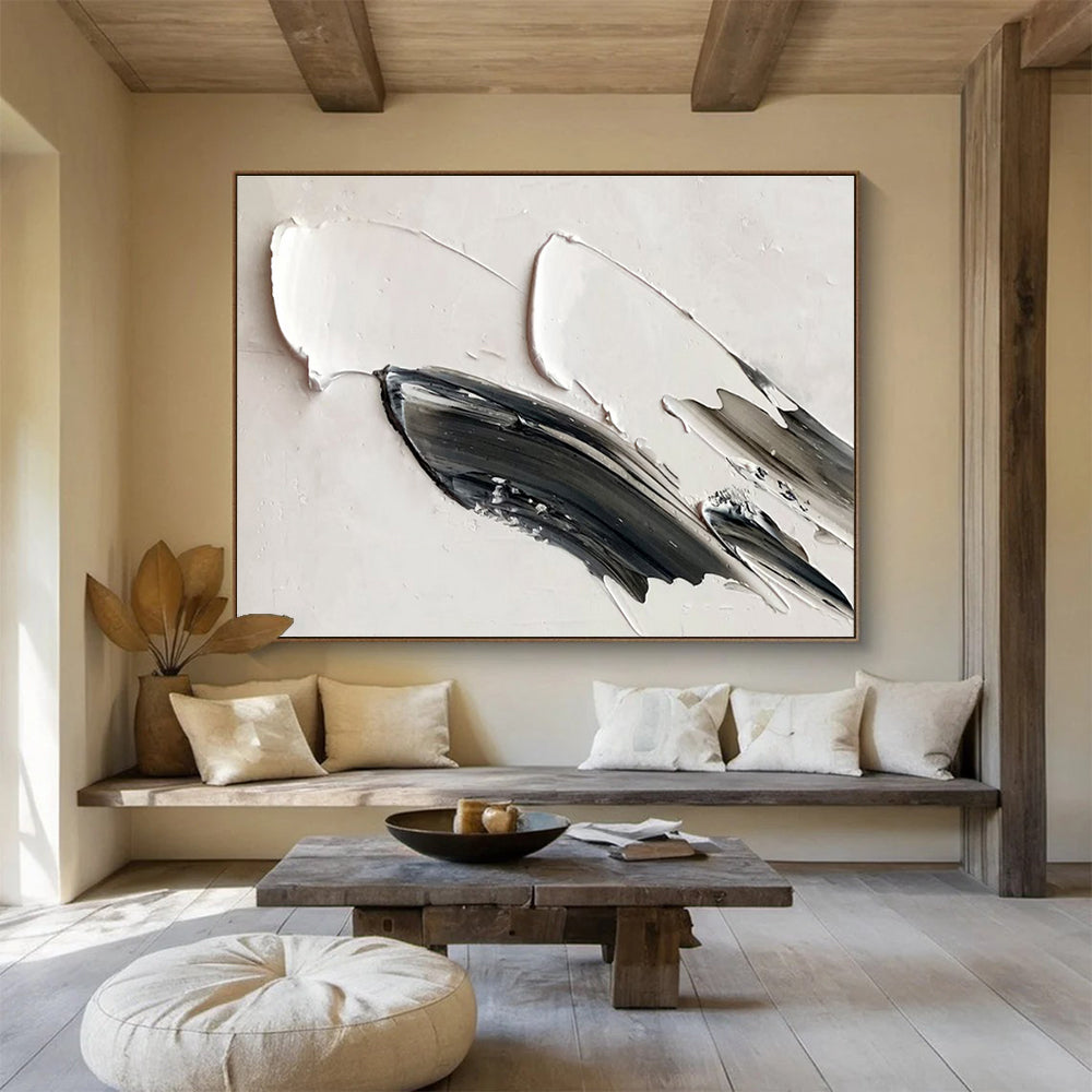 Modern Large Abstract Mural with Sleek Textured Layers for Office & Hallway DKH908