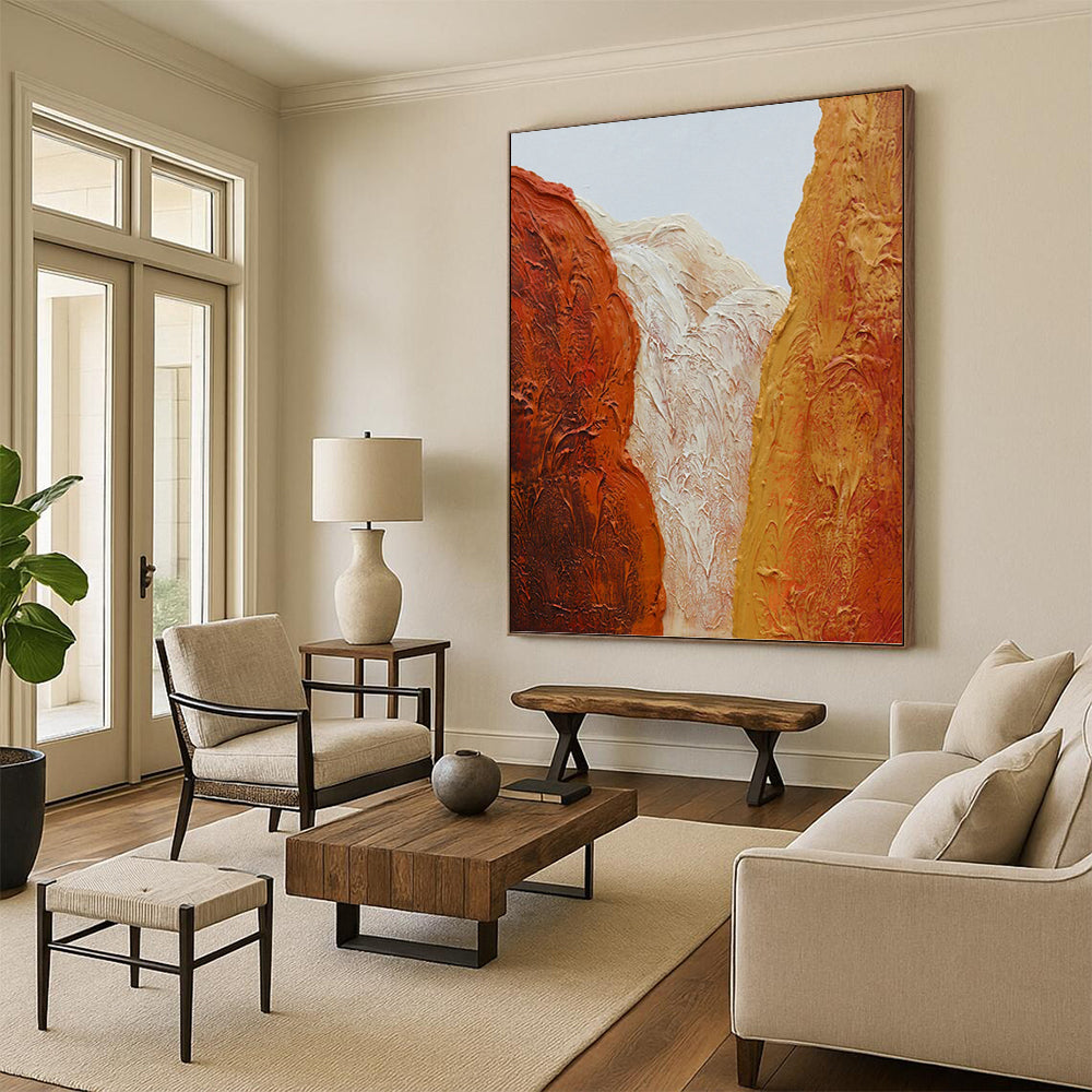 Large - Scale Hand - Painted Textured Abstract for Library & Reading Nook DKH1210
