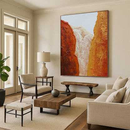 Large - Scale Hand - Painted Textured Abstract for Library & Reading Nook DKH1210