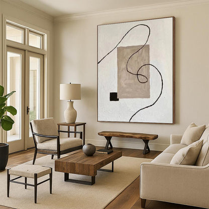 Whimsical Hand - Painted Textured Abstract for Dining Room & Hallway DKH1327