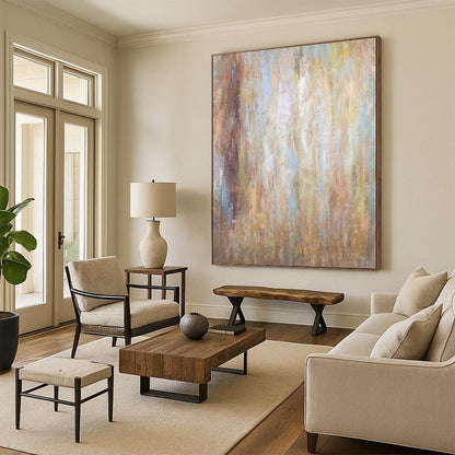 Peaceful Textured Abstract Painting for Bedroom & Dining Room DKH0946